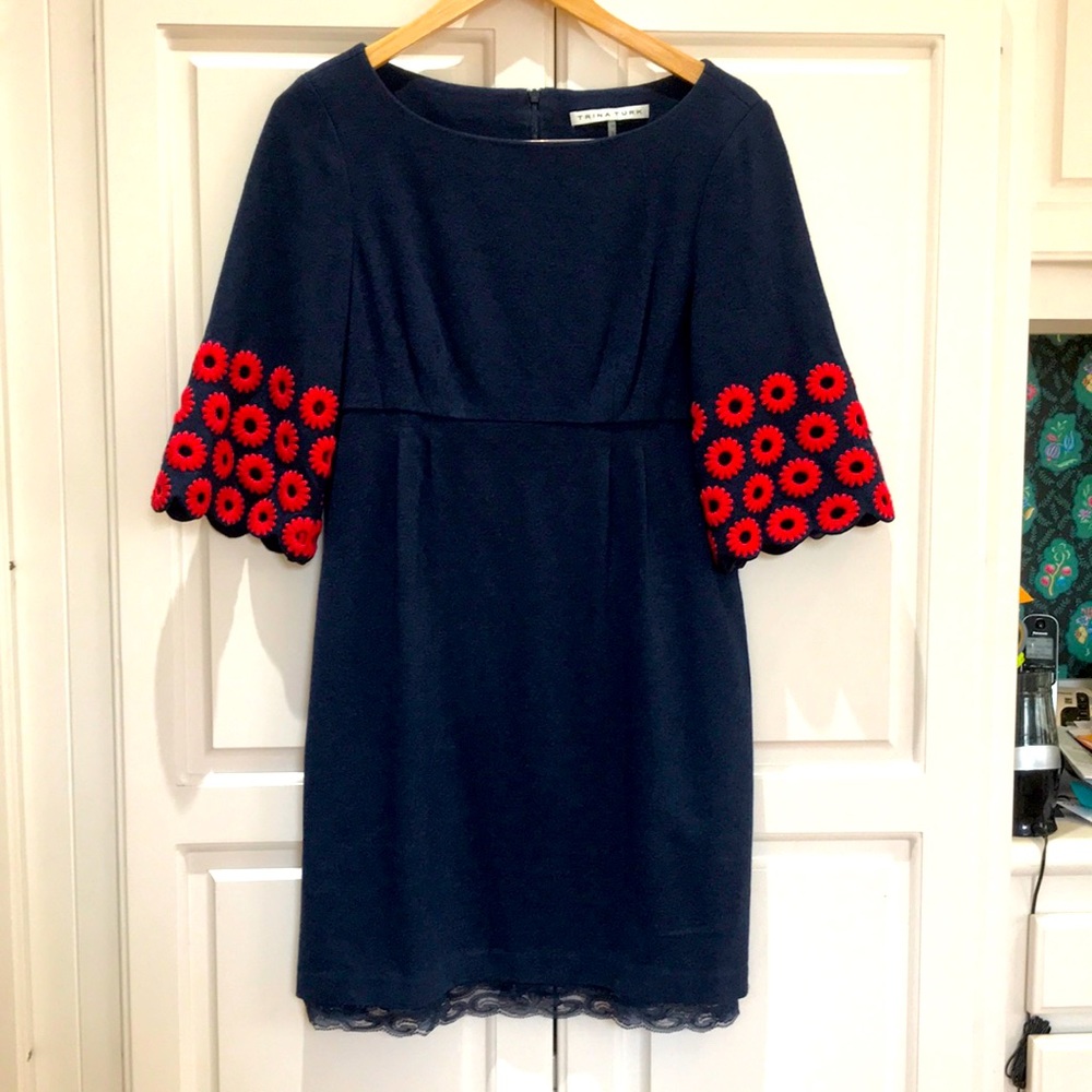 Trina Turk Navy and Red Dress